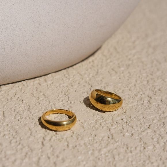 CLOSING SALE! Gold Plated Wide Dome Ring - Picture 11 of 11